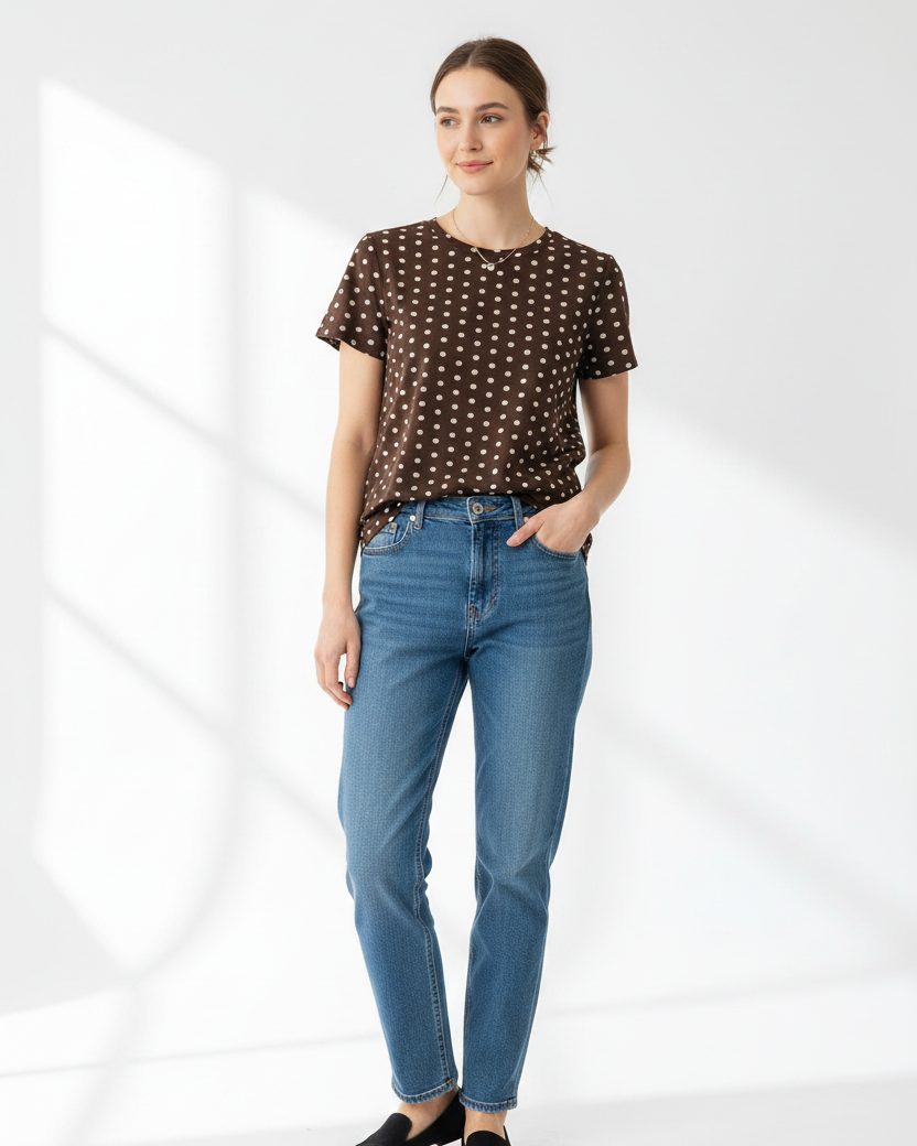 T-SHIRT LINEAELLE POIS T.MORO
