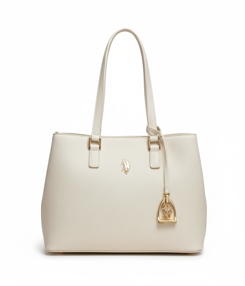 US POLO BORSA JONES DOUBLE HANDLE OFF WHITE