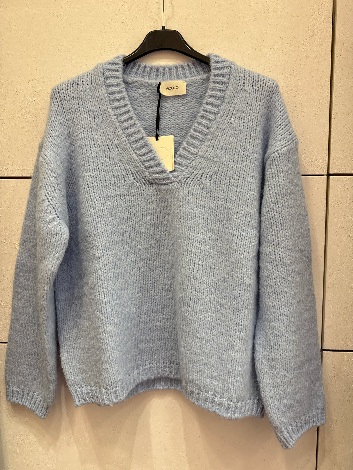 Maglia Vicolo knitwear V 33063F celestino