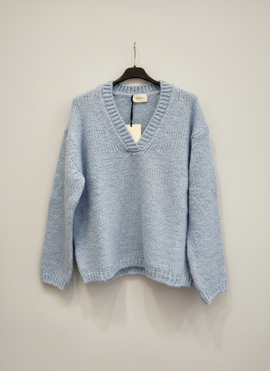 Maglia Vicolo knitwear V 33063F celestino