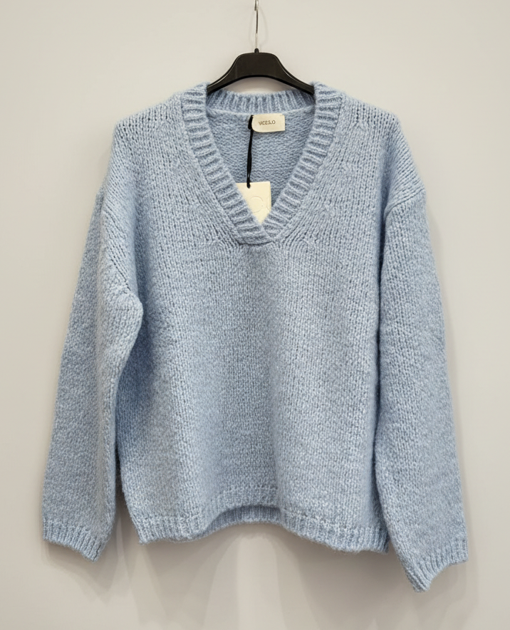 Maglia Vicolo knitwear V 33063F celestino