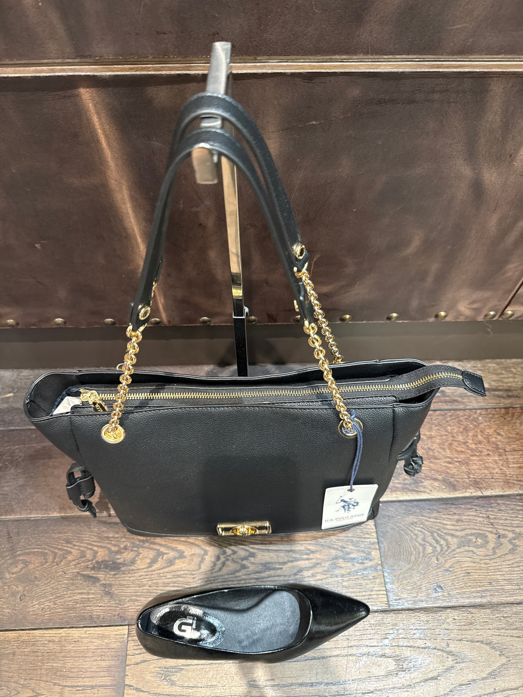 US POLO BORSA JONES CHIC DOUBLE HANDLE BLACK