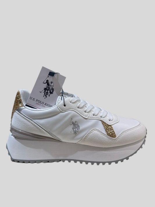 Sneakers Us Polo bayle donna bianco oro