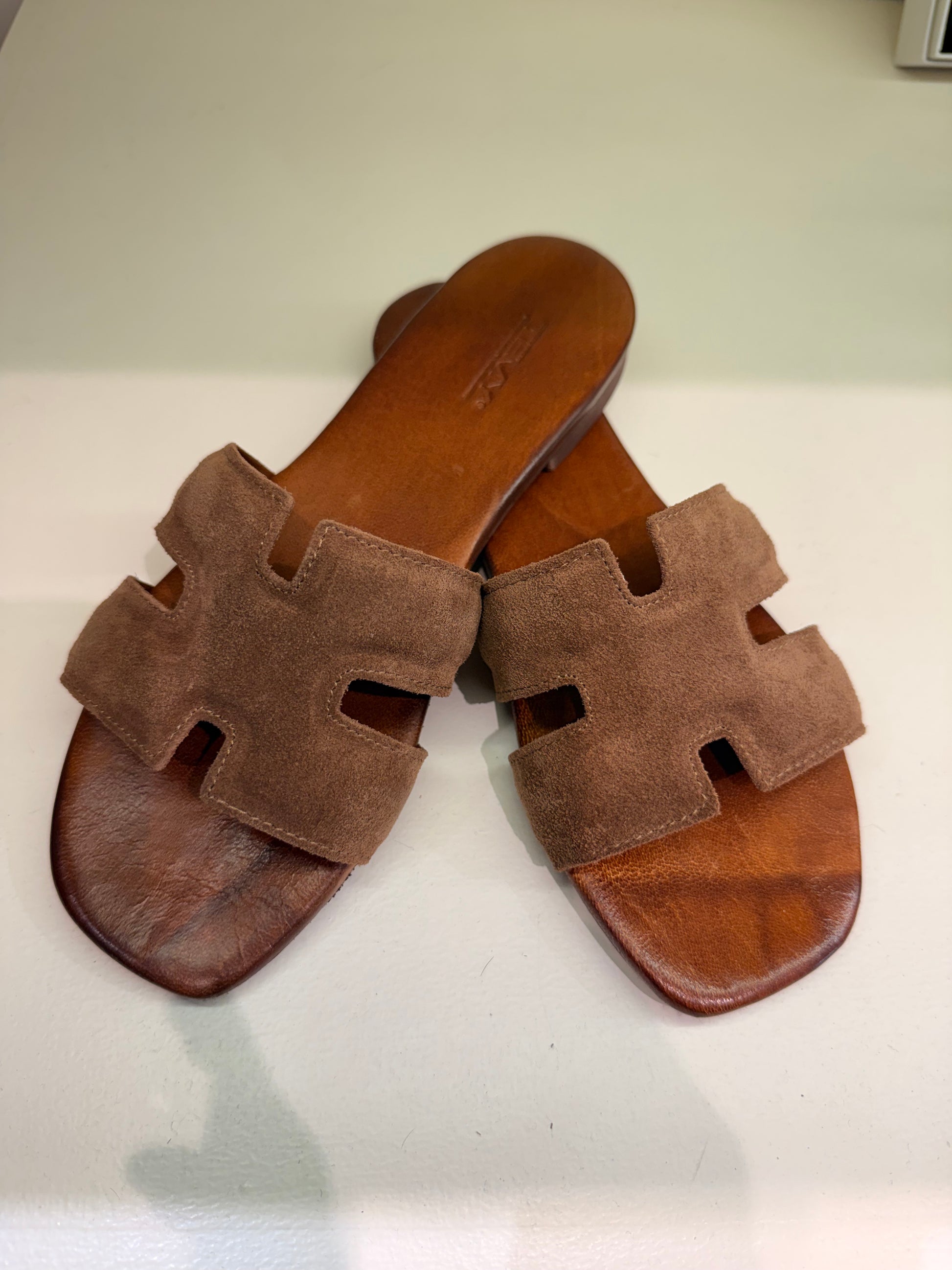 TEMY CIABATTINA HERMES CUOIO
