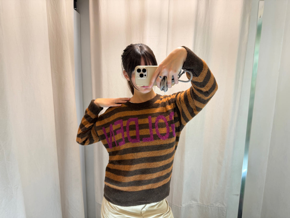 Maglia rigata marrone 251171