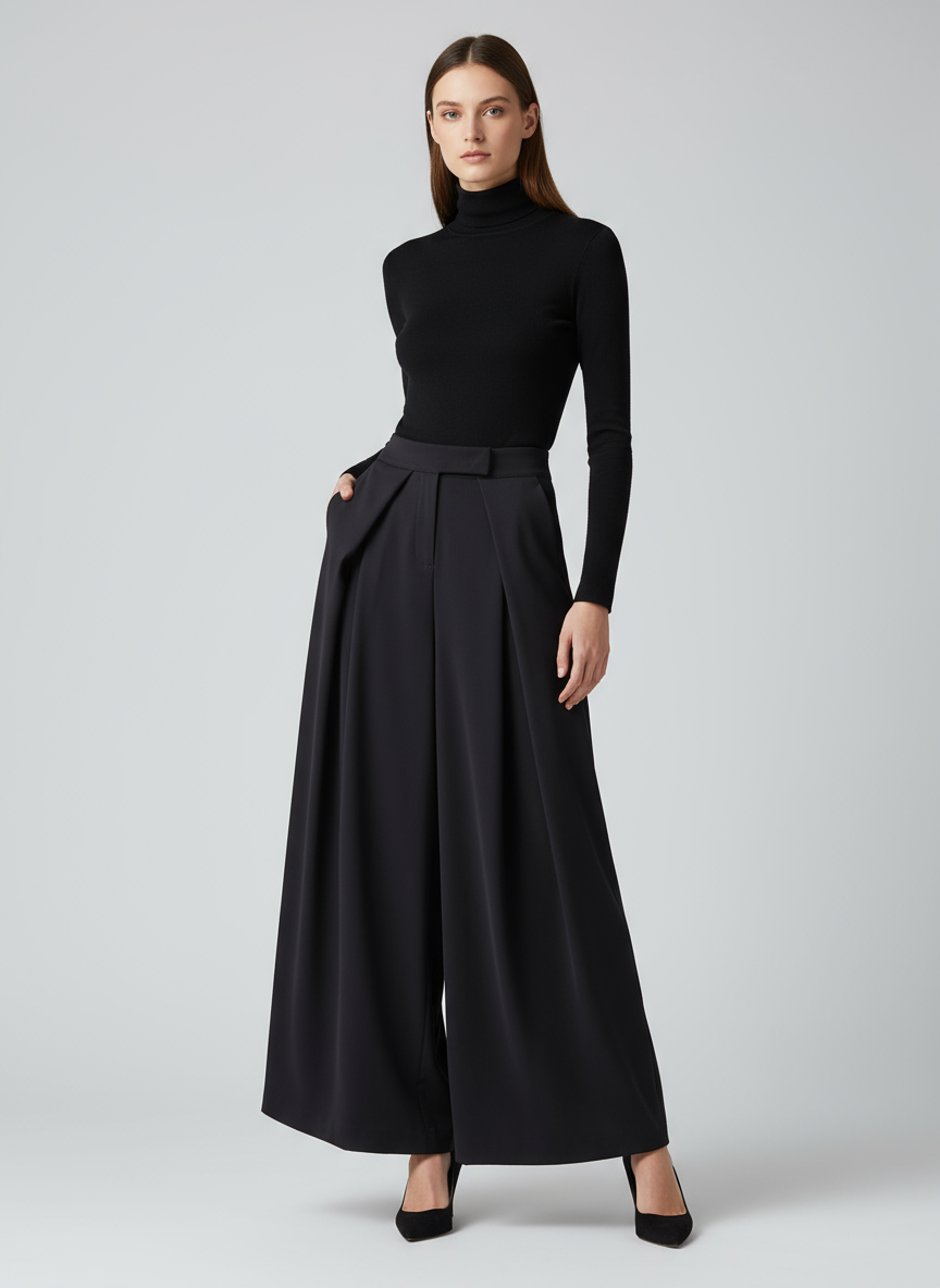 Pantalone con pinces neri Vicolo