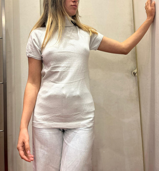 Maglia mezza manica lurex
