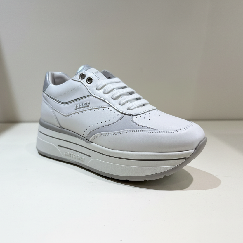 JANET & JANET SNEAKERS WHITE-SILVER J-590 DONNA