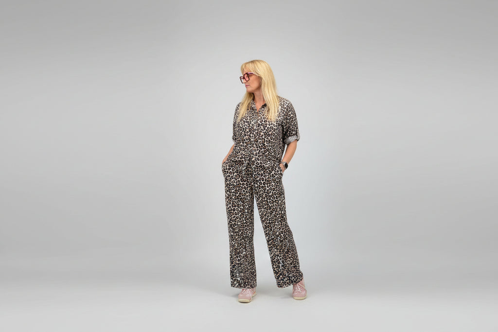 LINEAELLE PANTALONI ANIMALIER ROSA