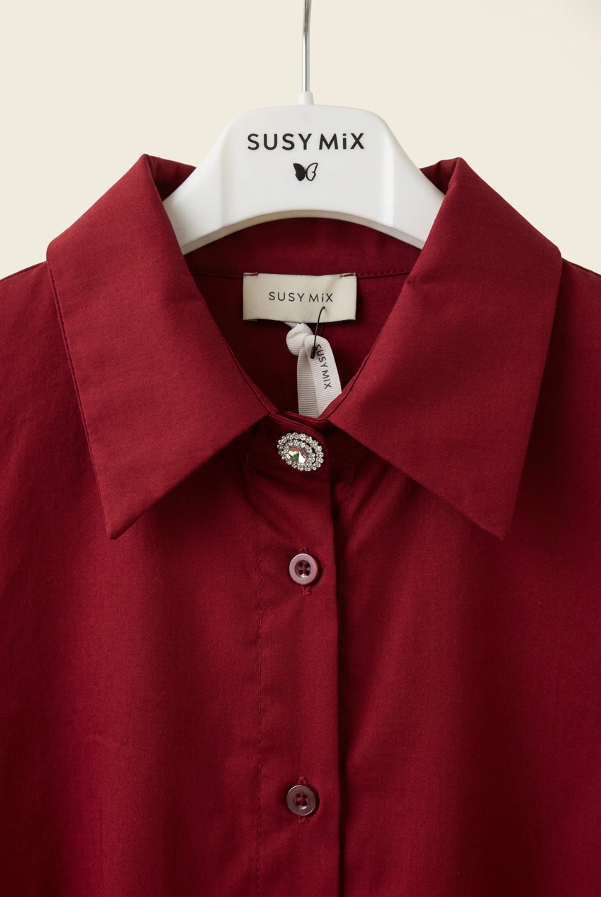 SUSYMIX CAMICIA CON BOTTONE GIOIELLO