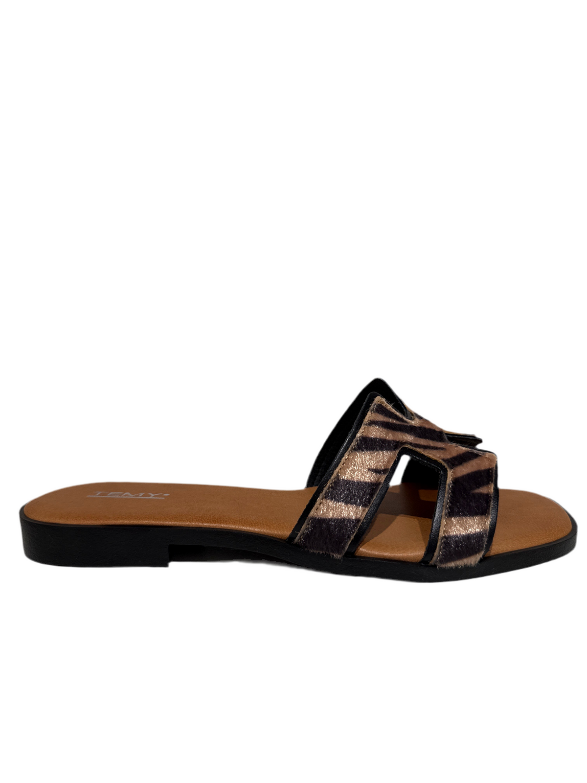 Temy ciabattina bassa fascia 7887 cavallino zebra donna