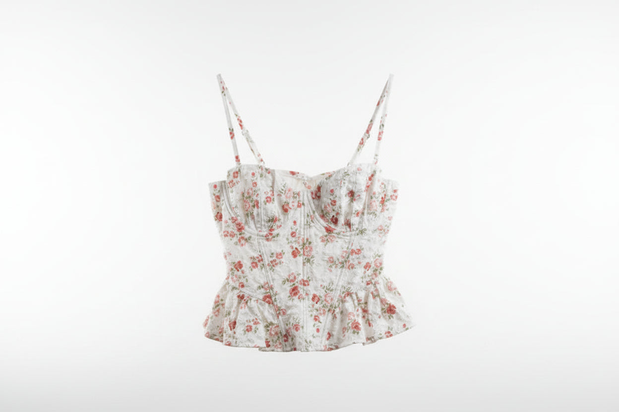 LINEAELLE CORSETTO FLOREALE BIANCO