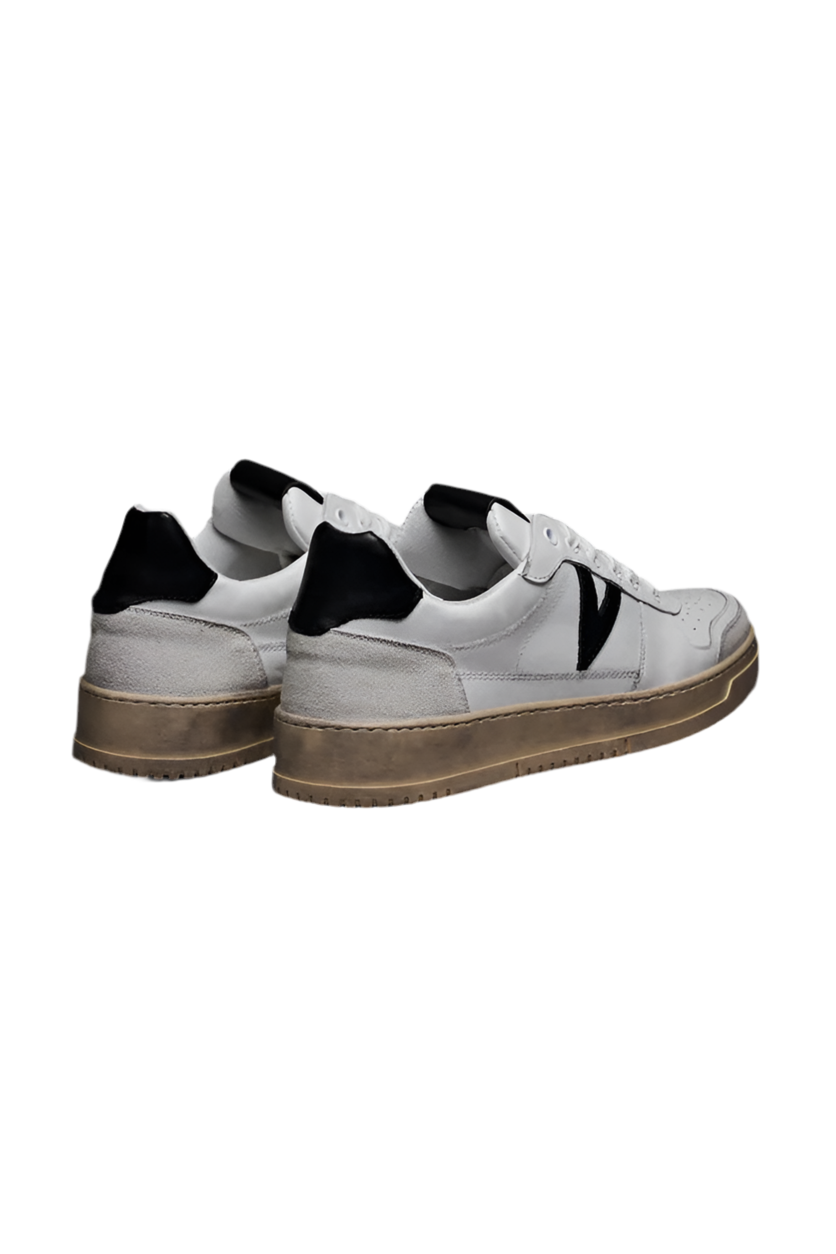 Sneakers Uomo - COLLEGE - Bianca Top Nero - V2