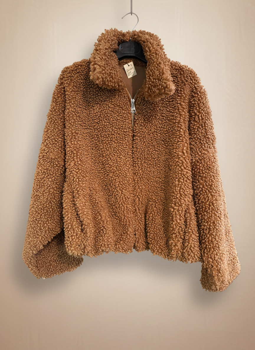 Giubbotto bomber ecopelliccia marrone Lineaelle