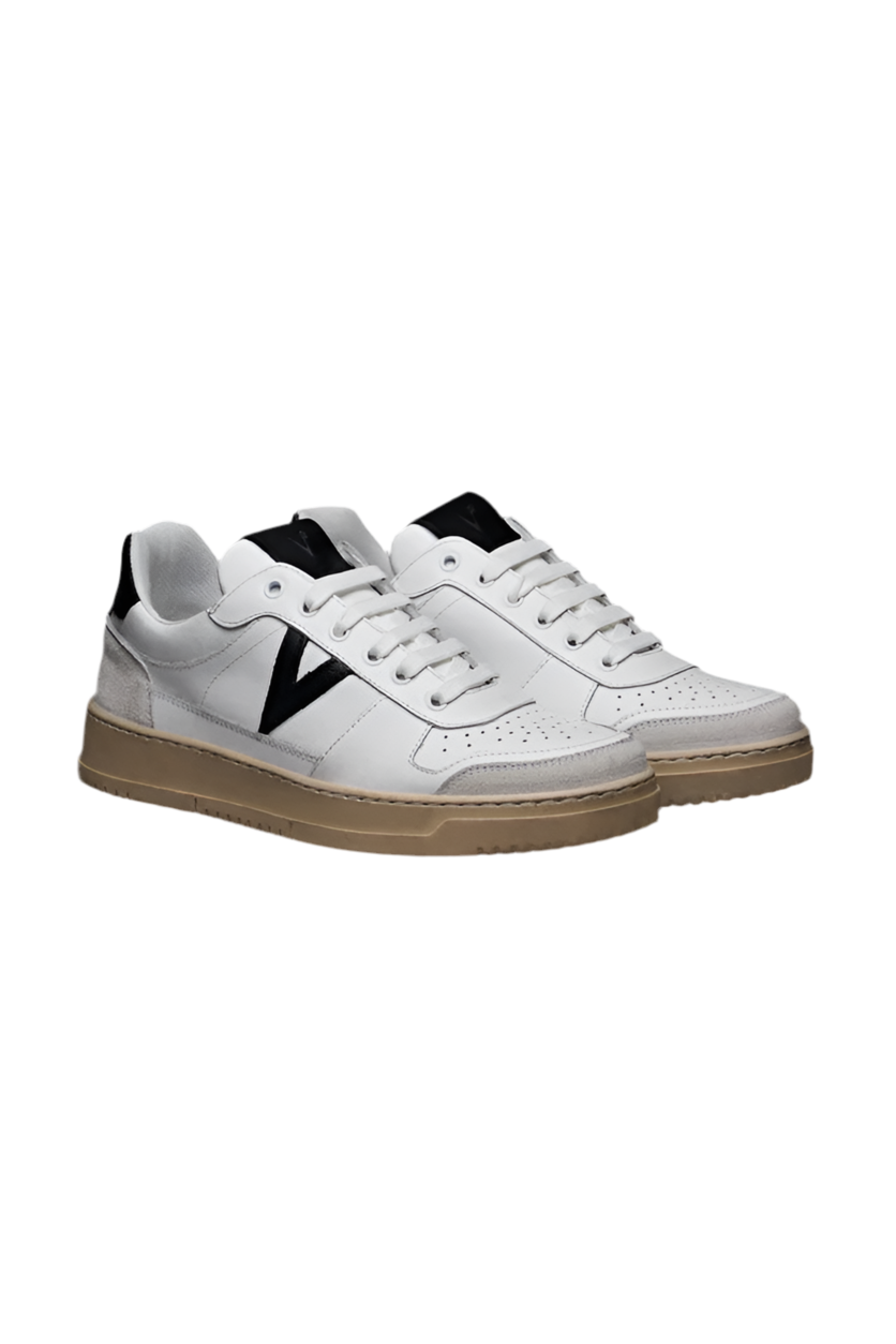 Sneakers Uomo - COLLEGE - Bianca Top Nero - V2