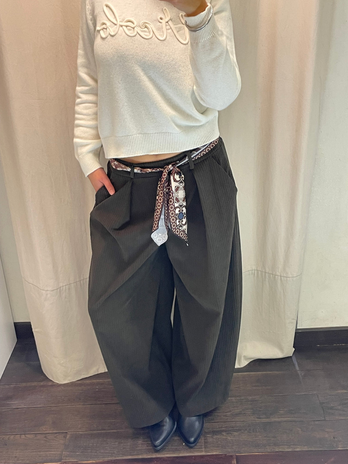 Pantalone velluto costine caffè Luisa Lineaelle