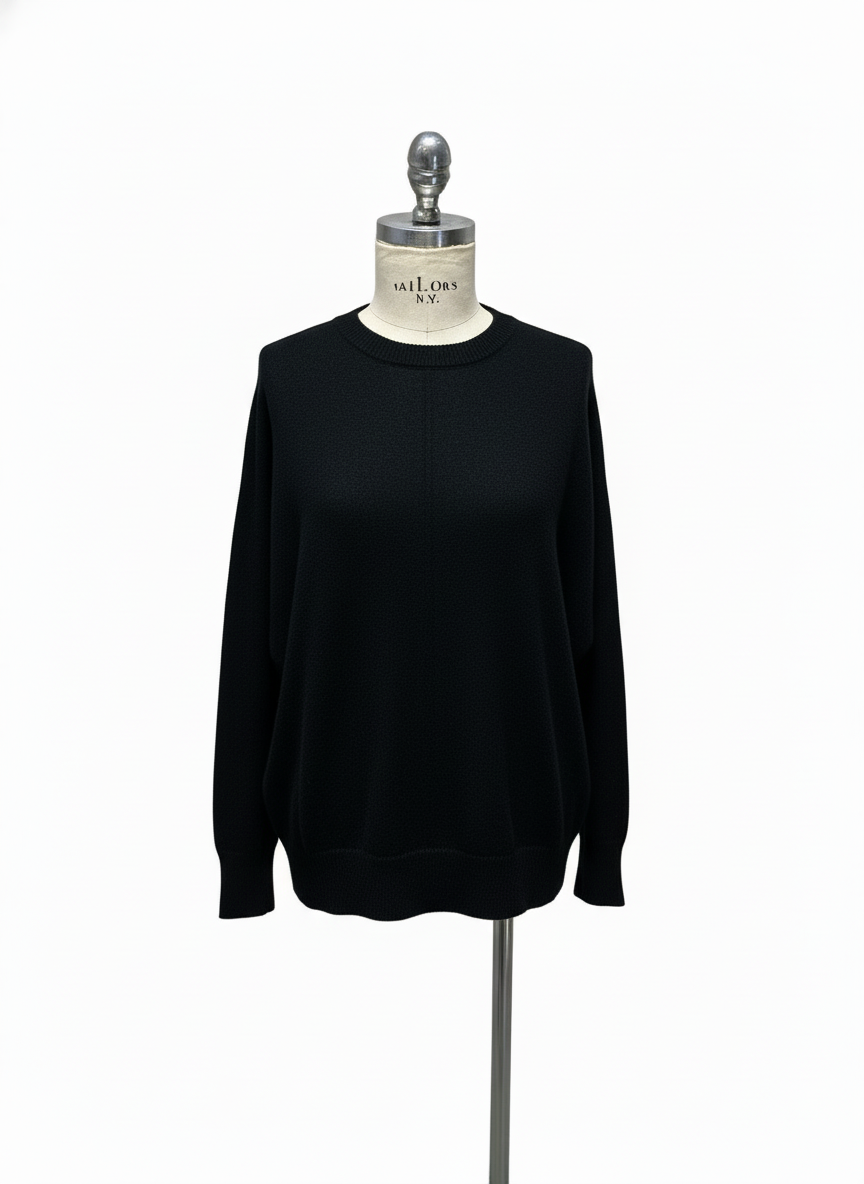 Maglia pacchetto over spacchi laterali nero Lineaelle