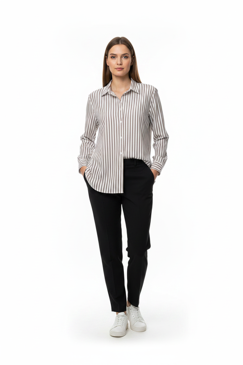 CAMICIA RIGHE BEIGE VICOLO