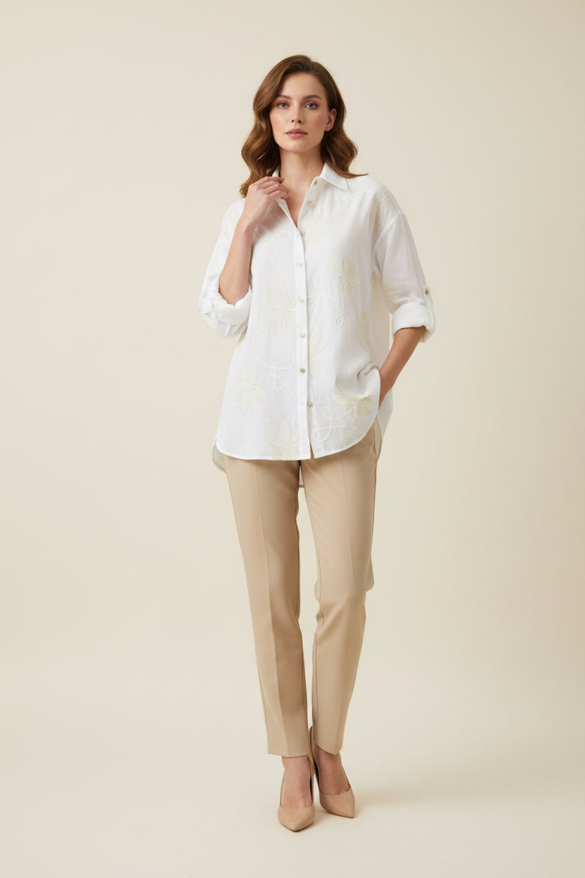 CAMICIA RICAMO RILIEVO LINEAELLE