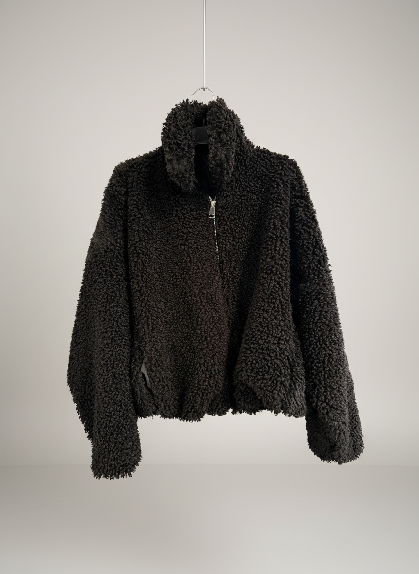 Giubbotto bomber ecopelliccia nero Lineaelle (Copia)