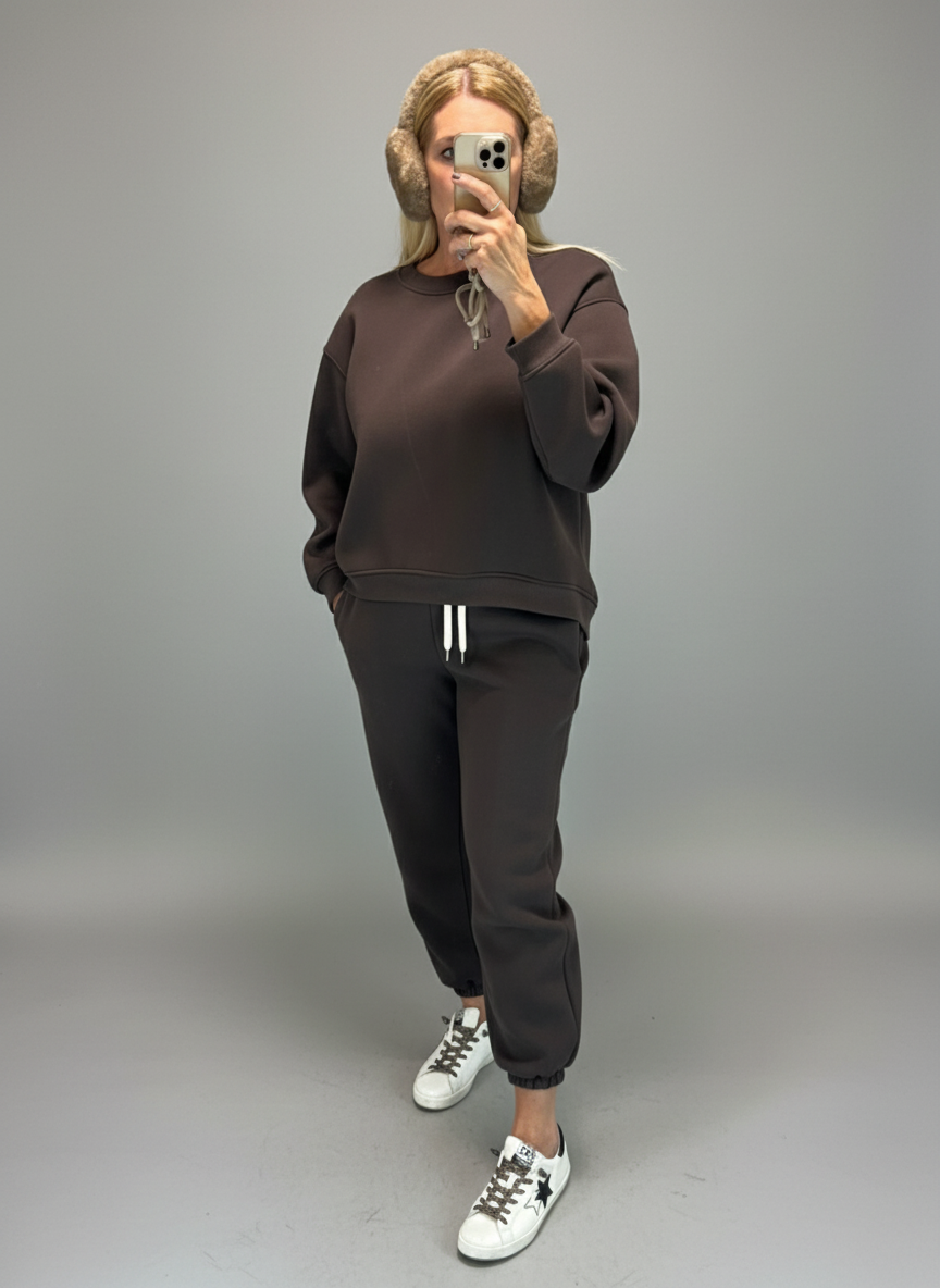 Pantalone tuta Vicolo marrone donna