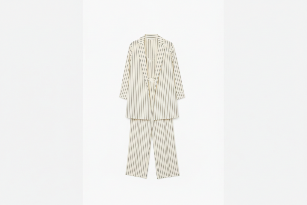 LINEAELLE COMPLETO GESSATO PANNA