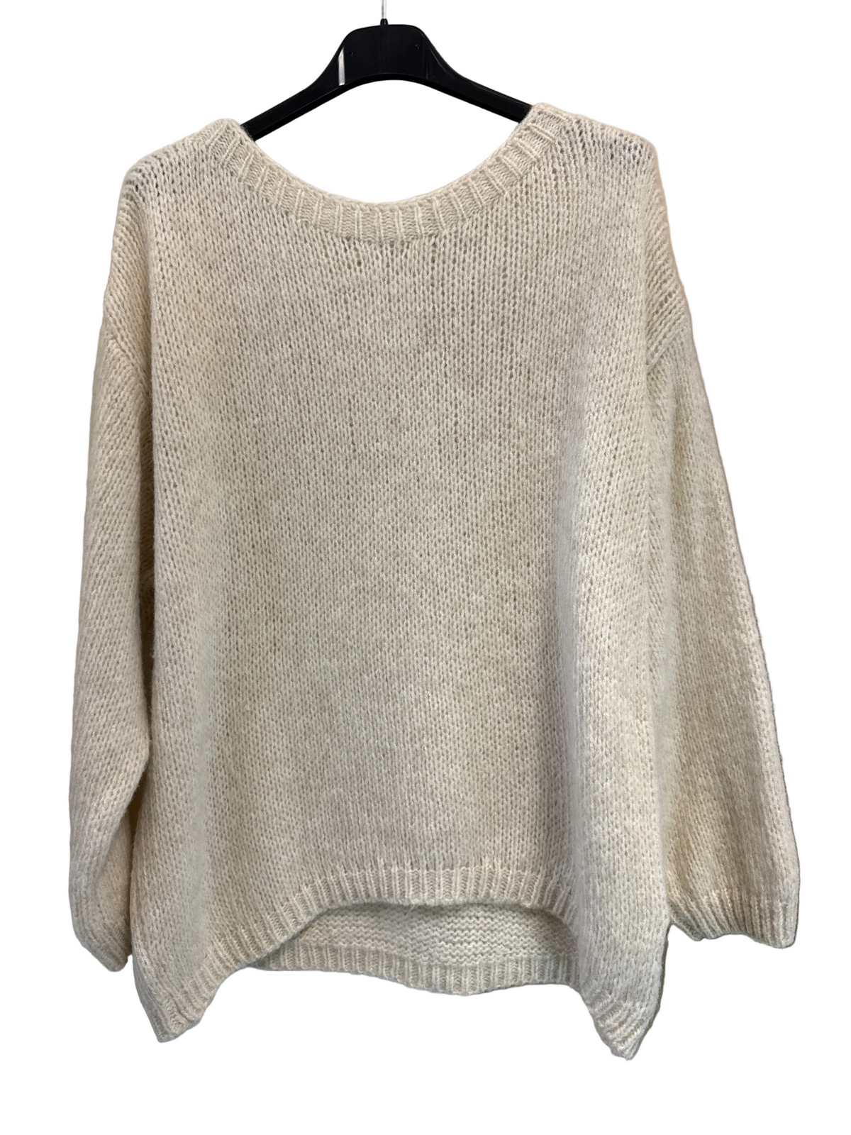 maglia  girocollo crema lineaelle