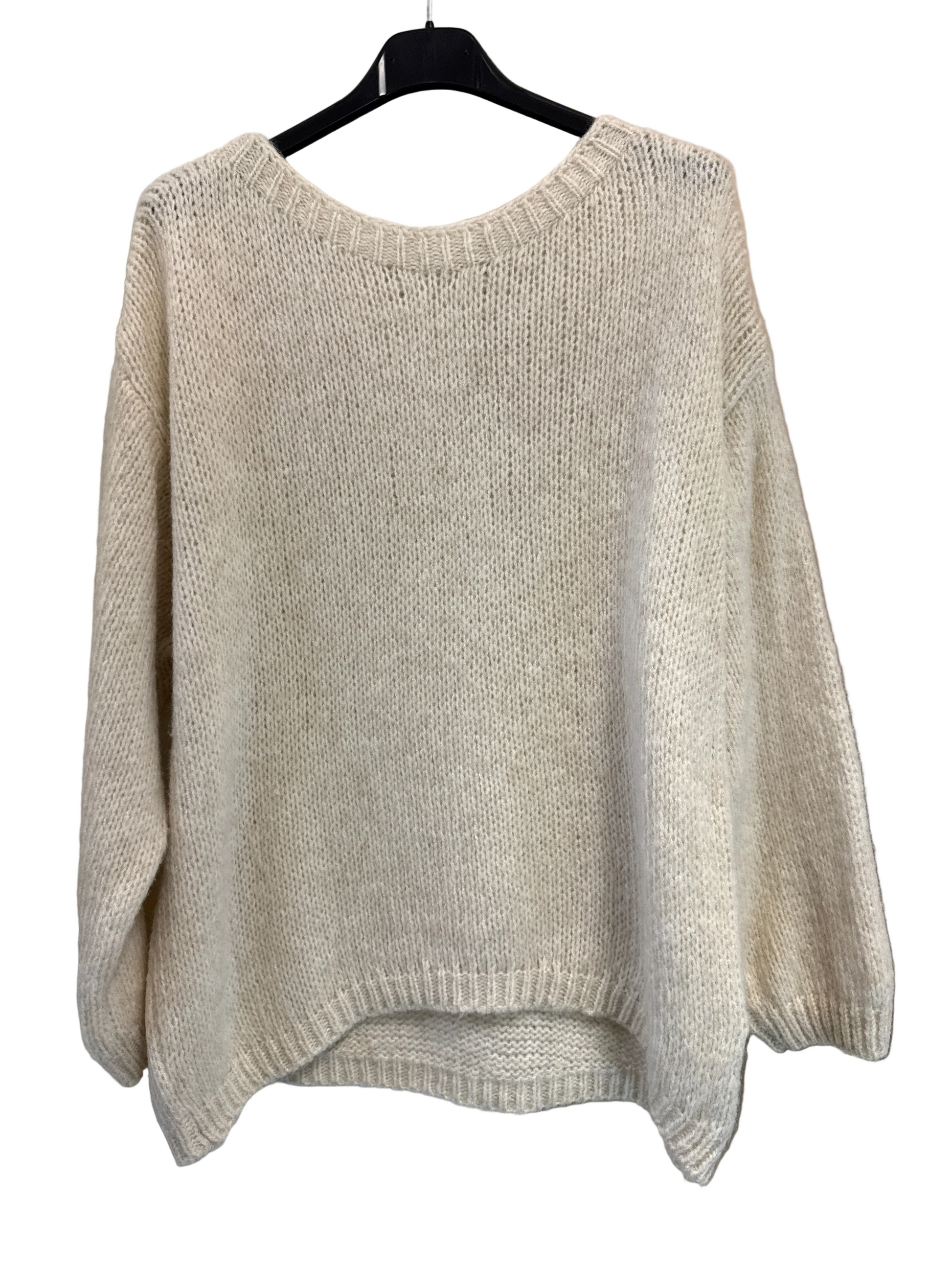 maglia  girocollo crema lineaelle