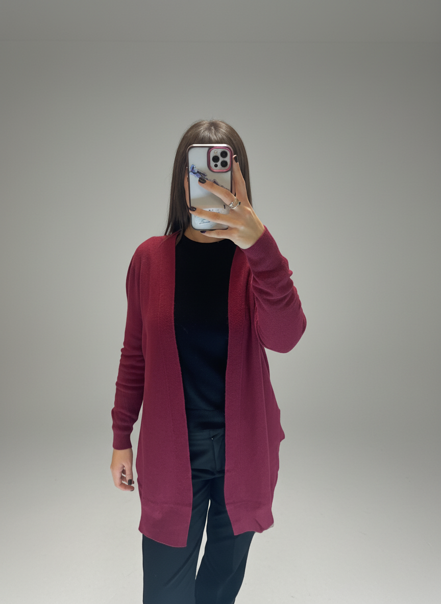 Cardigan basic bordeaux LineaElle