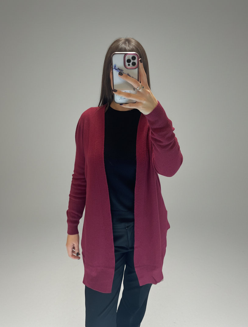 Cardigan basic bordeaux LineaElle