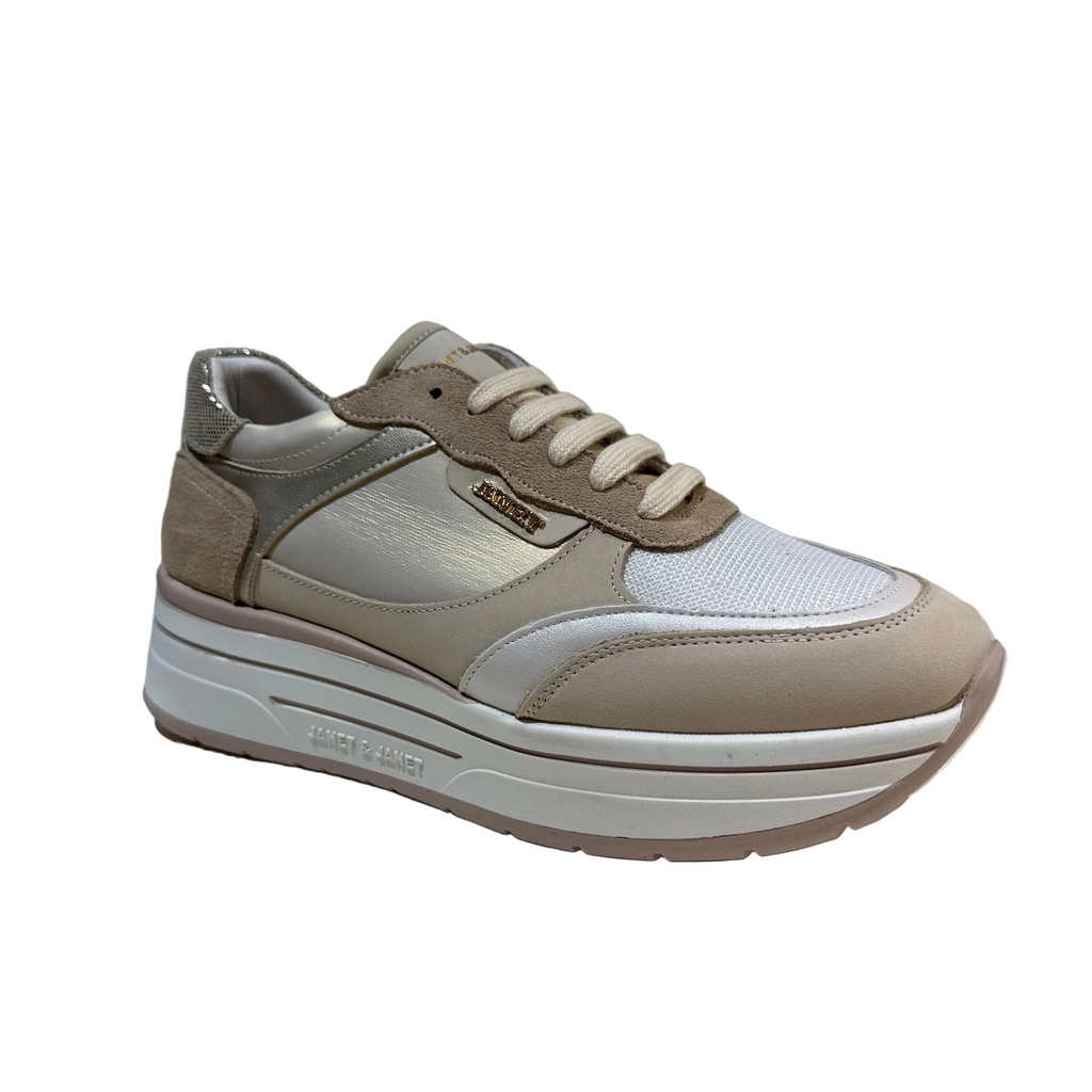 JANET & JANET SNEAKERS CREMA/BEIGE J-591 DONNA