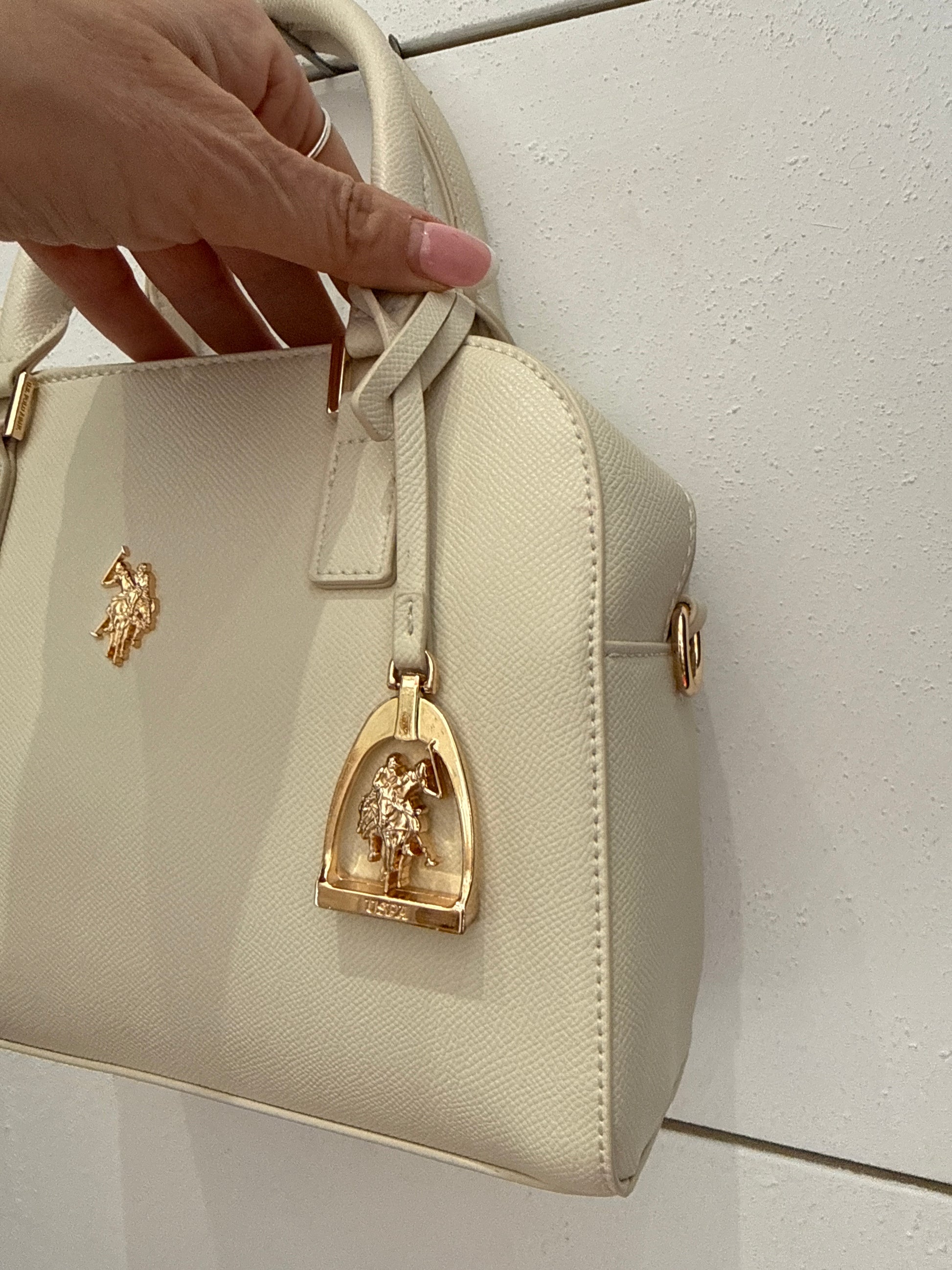 US POLO BORSA MINI BOWLING OFF WHITE