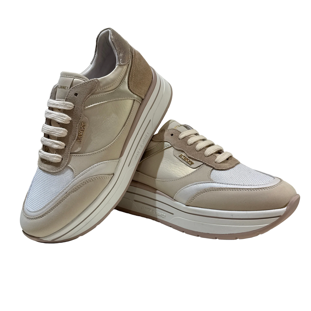 JANET & JANET SNEAKERS CREMA/BEIGE J-591 DONNA