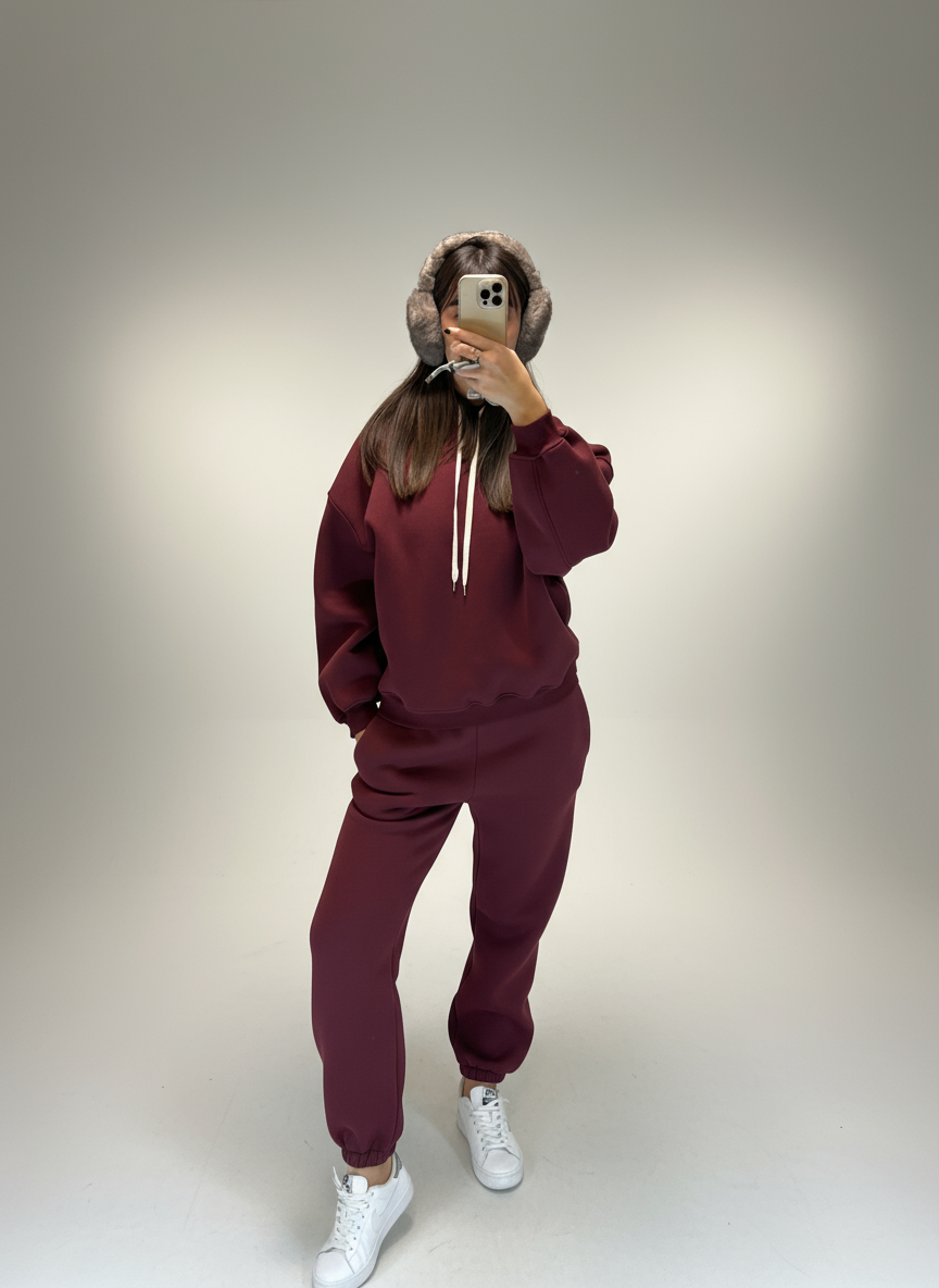 Pantalone tuta Vicolo bordeaux donna