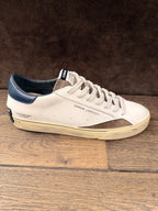 CRIME LONDON DISTRESSE 2.0 BIANCO  TOP BLU UOMO