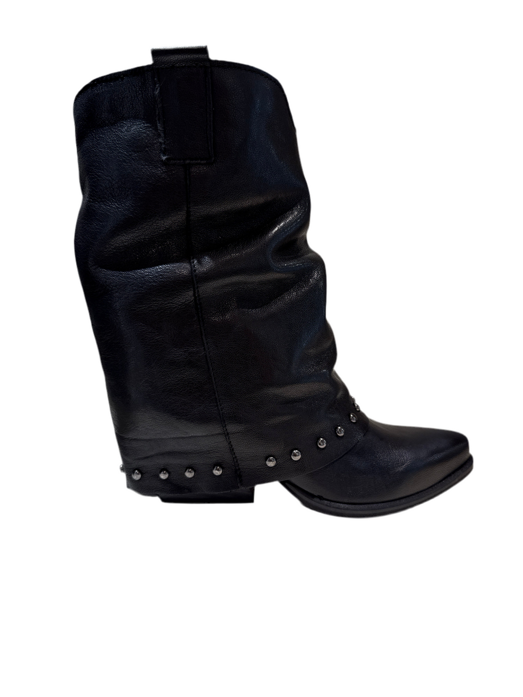 Texani Riccianera risvolta bulloni neri