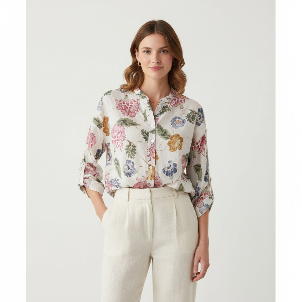 LINEAELLE CAMICIA MACRO FIORI