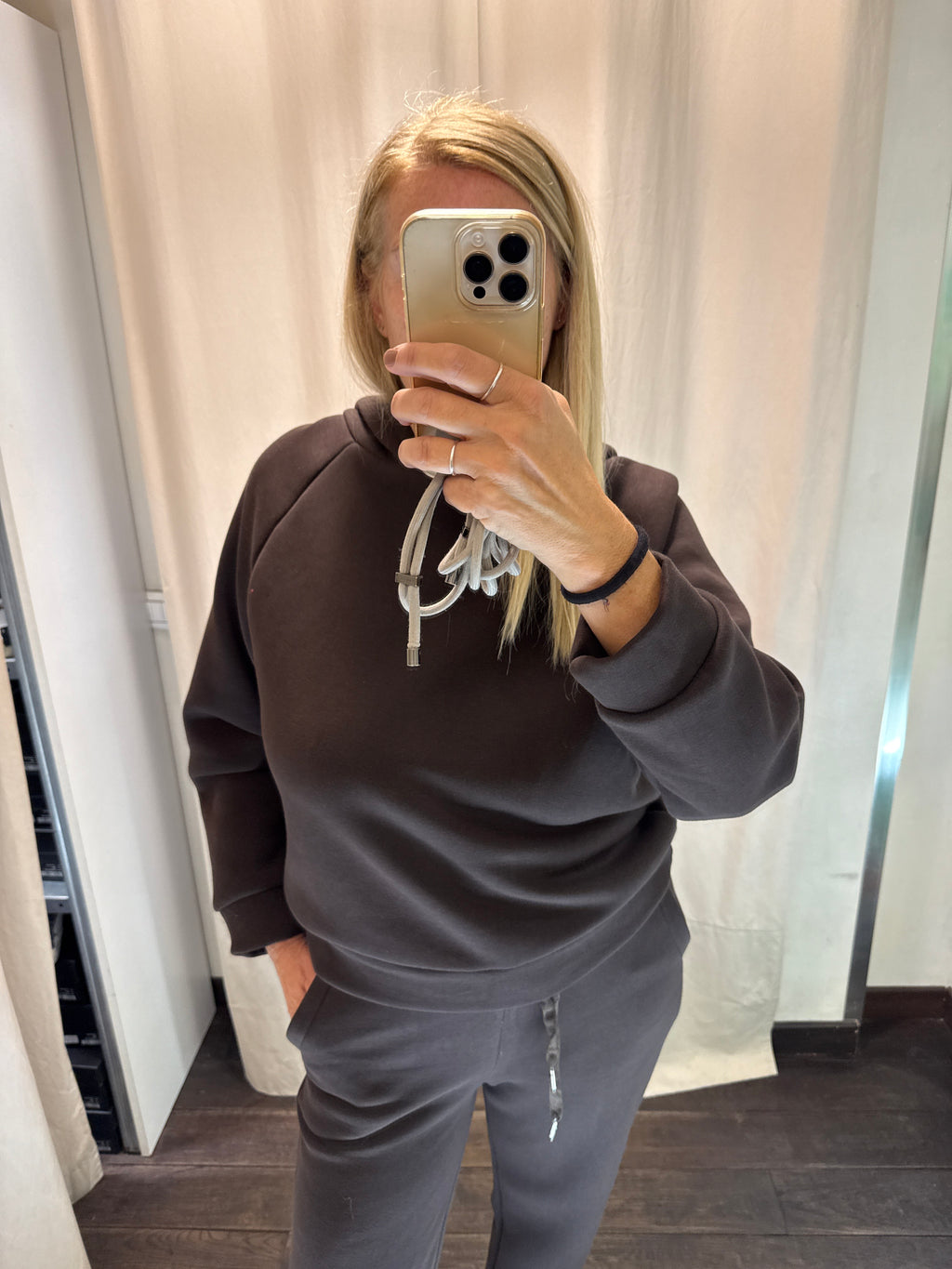 completo felpa cappuccio marrone luisa lineaelle (Copia)