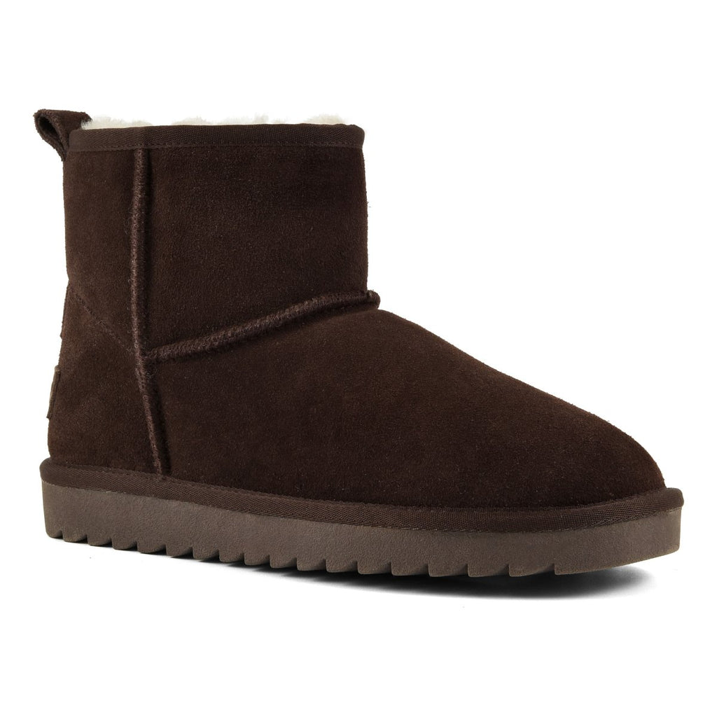 COLORS OF CALIFORNIA MIWO SHEEPSKIN Stivale in pelle con fodera montone CIOCCOLATO DONNA