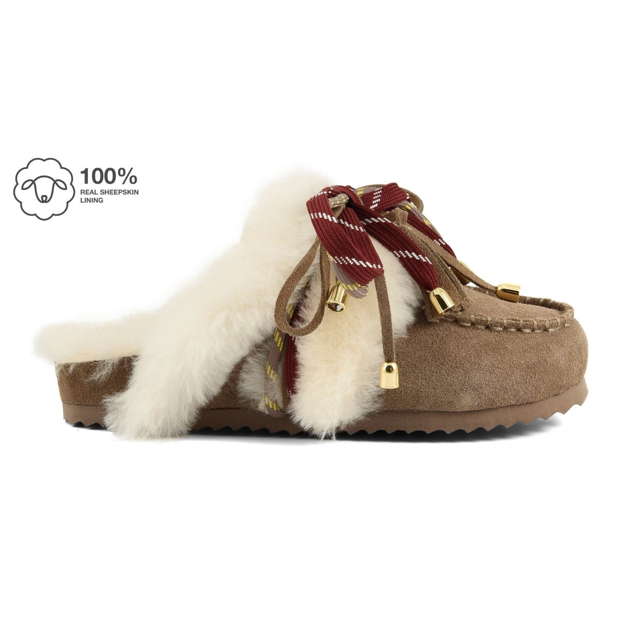 COLORS OF CALIFORNIA SABOT SHEEPSKIN PELLE CON FODERA  MONTONE