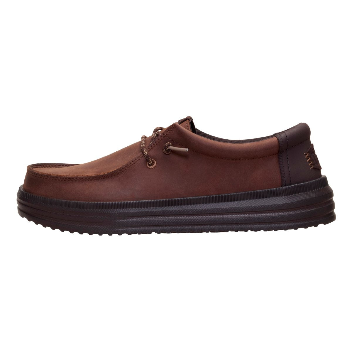 HEY DUDE REV TUMBLED LEATHER CHOCOLATE UOMO