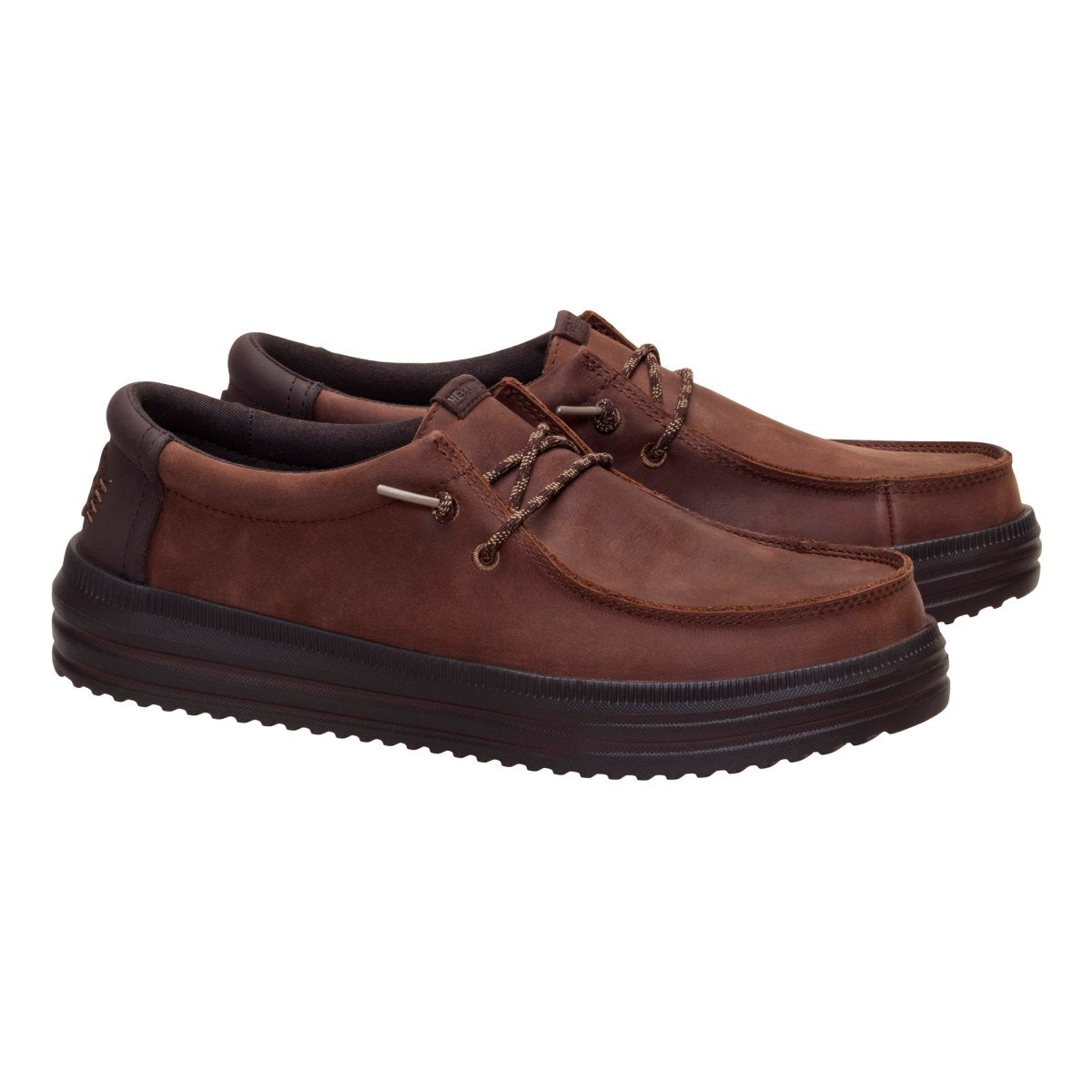 HEY DUDE REV TUMBLED LEATHER CHOCOLATE UOMO