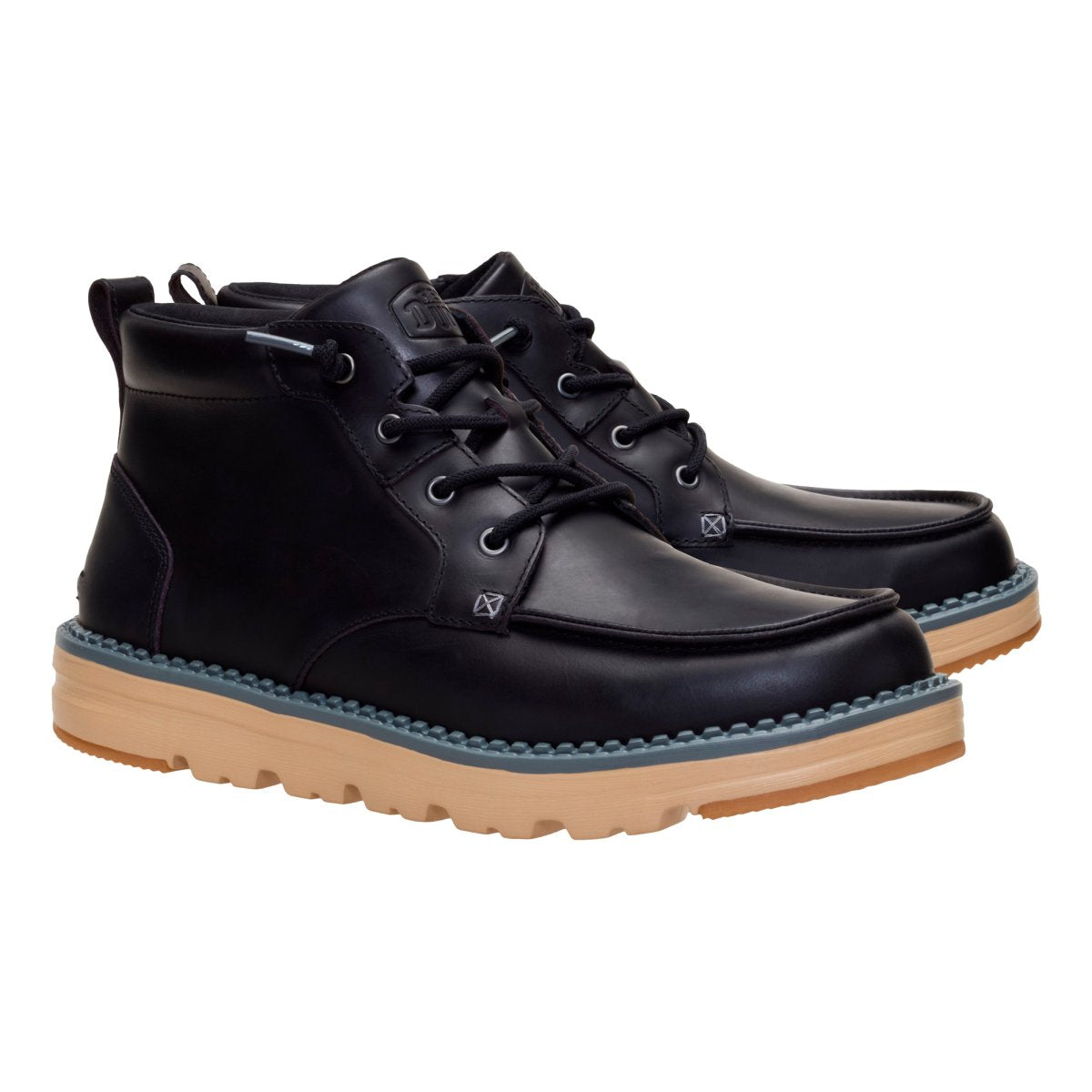 HEY DUDE FLINT BOOT LEATHER BLACK UOMO