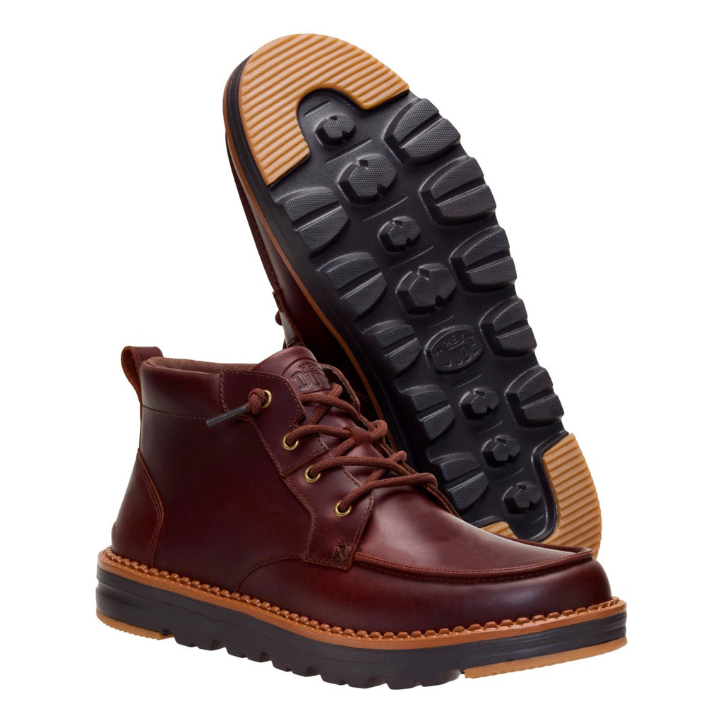 HEY DUDE FLINT BOOT LEATHER CHOCCOLATE UOMO