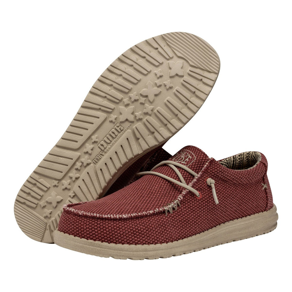 HEY DUDE UOMO WALLY BRAIDED POMPELAN RED