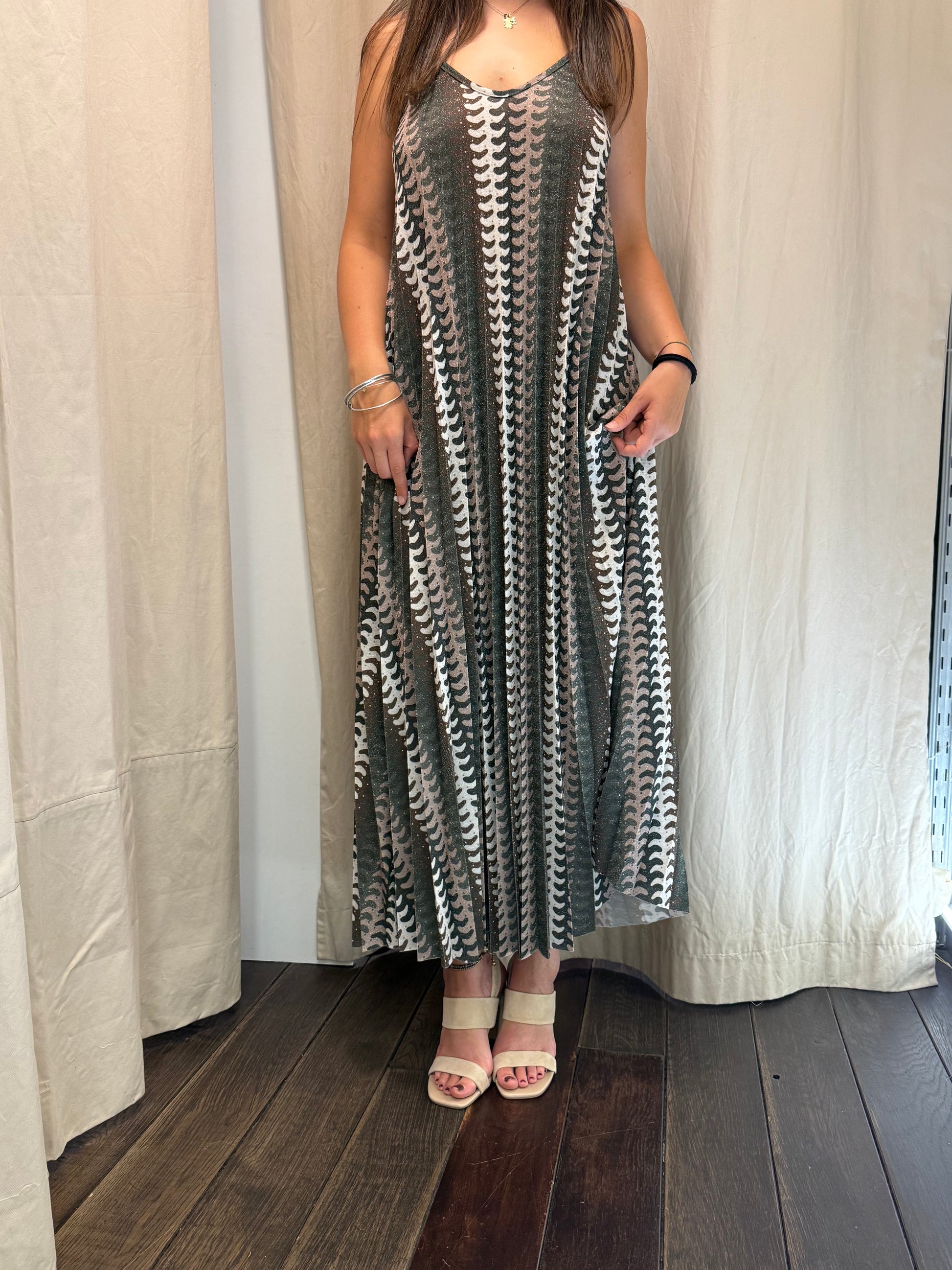 Abito lux  animalier lineaelle verde