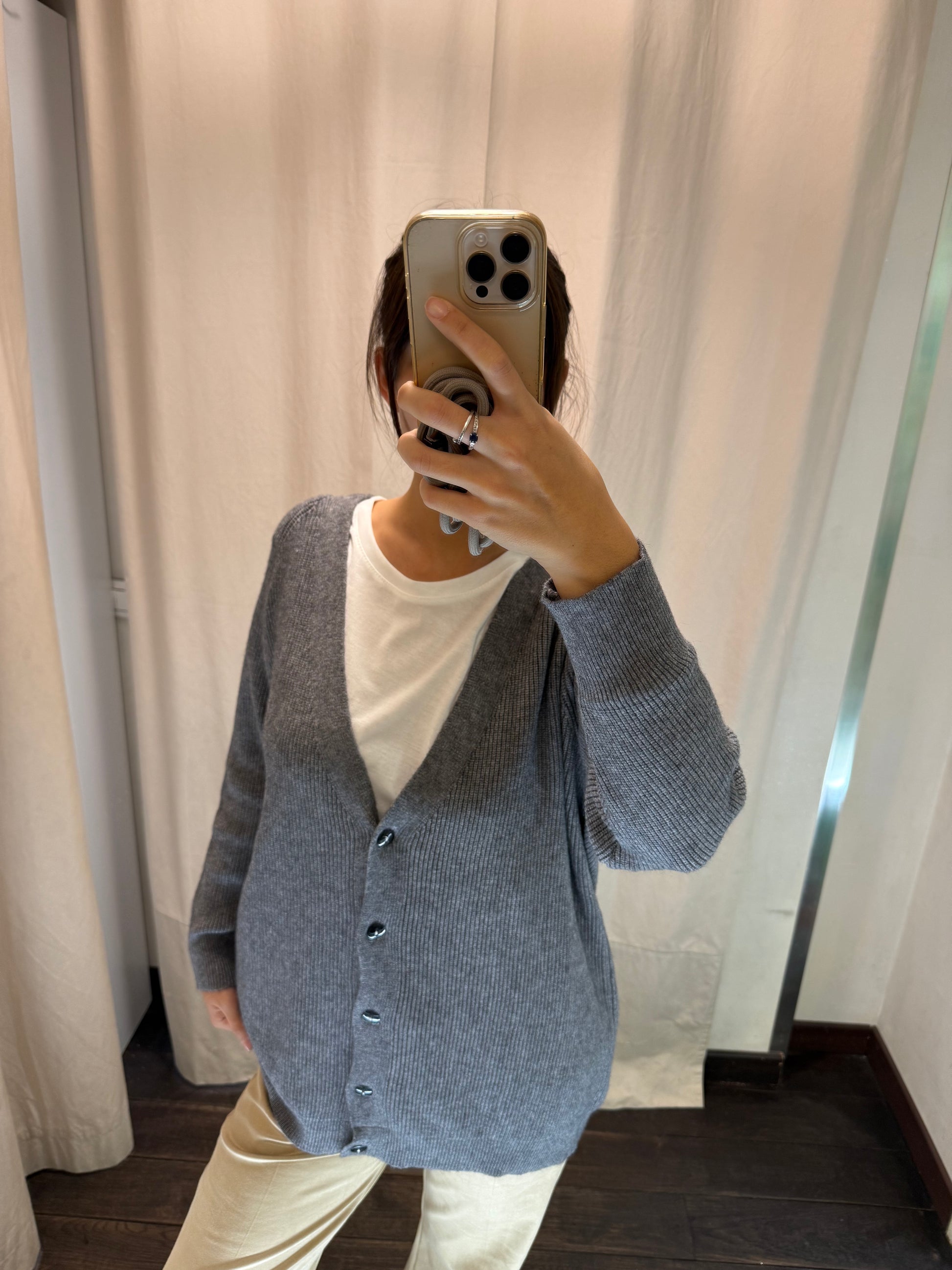 Maxi Cardigan over grigio 259911264