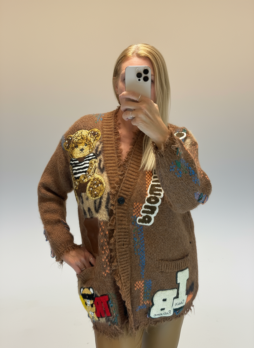 Maglia camel e patch Luisa Lineaelle