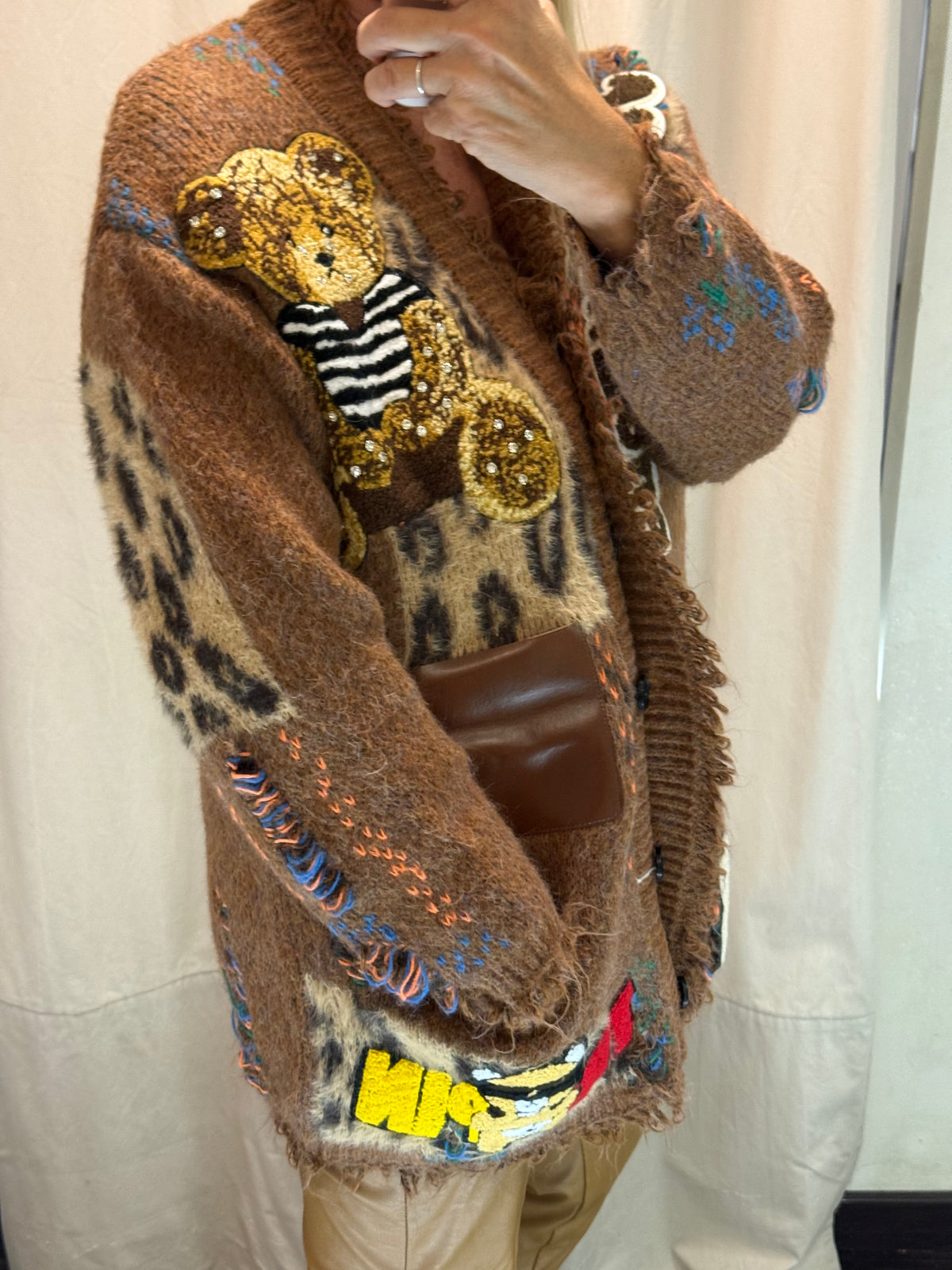 Maglia camel e patch Luisa Lineaelle