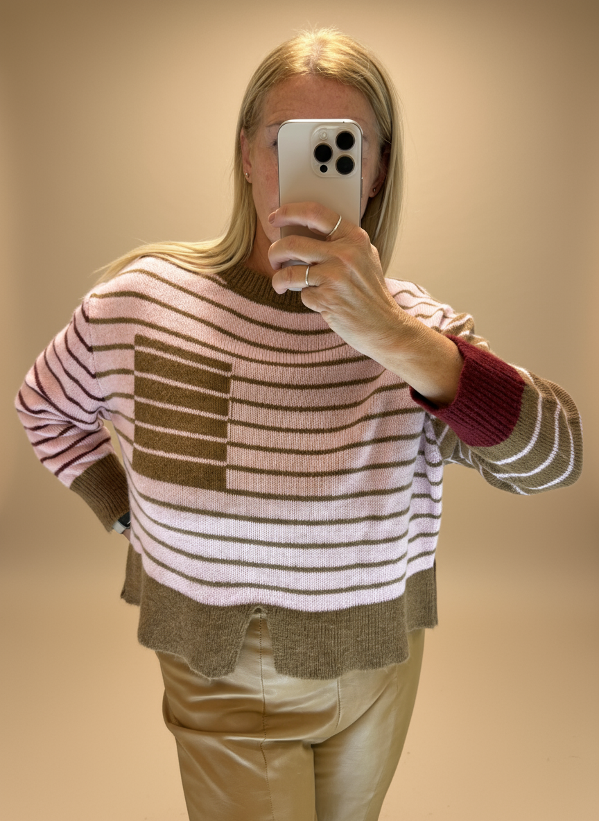 Maglia multicolor  rosa-marrone-bordeaux Luisa Lineaelle